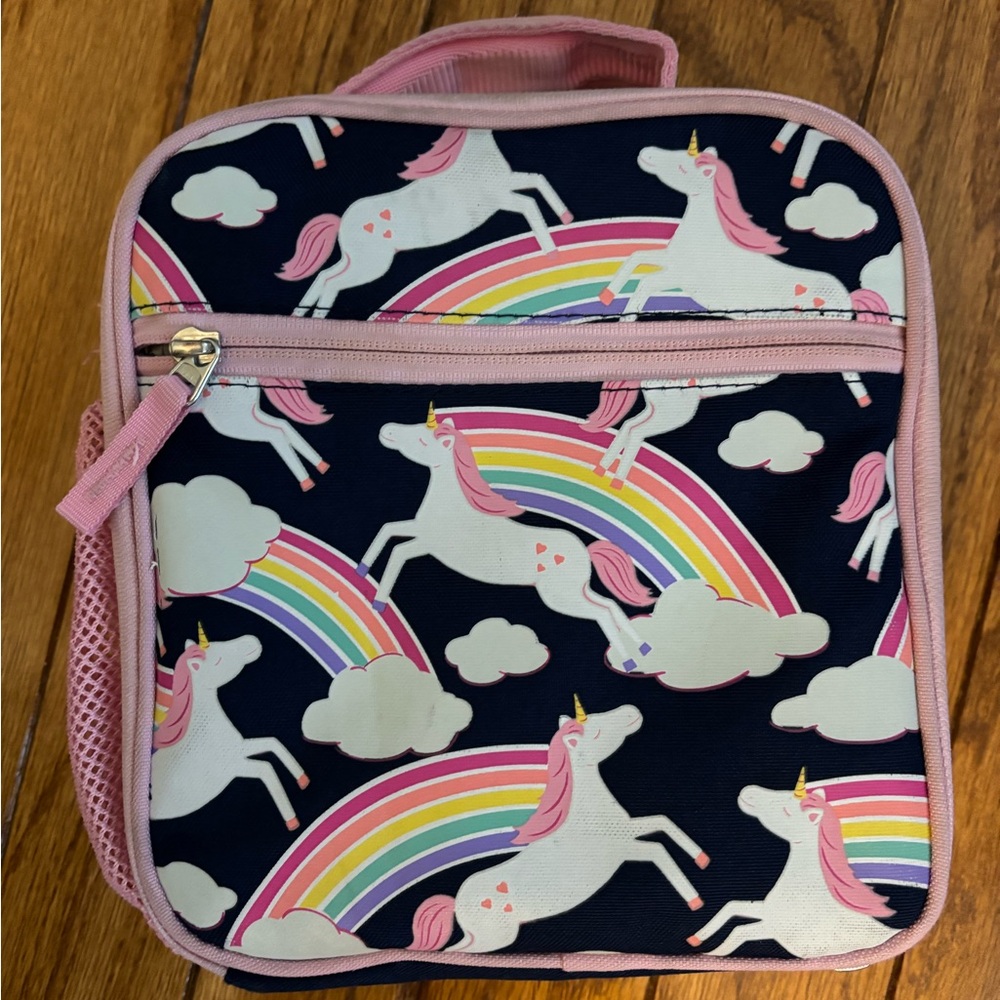 EUC Mackenzie Navy Rainbow Glow-in-the-Dark Unicorn Lunch Box